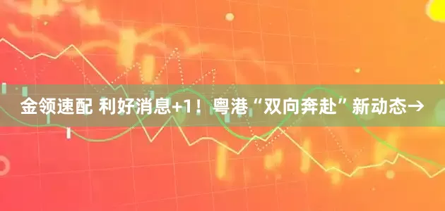 金領(lǐng)速配 利好消息+1！粵港“雙向奔赴”新動態(tài)→